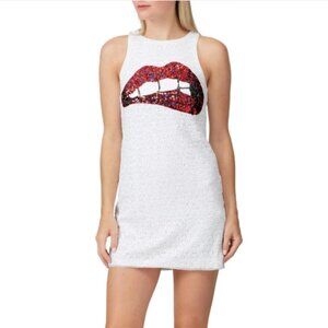 NWT Aidan AIDAN MATTOX Appliqué Sequin Shift Dress Size 6